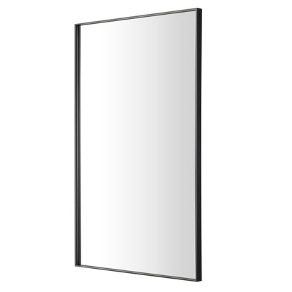 Reflections Sleek Modern 20x30" Black Aluminum Framed Wall Mirror