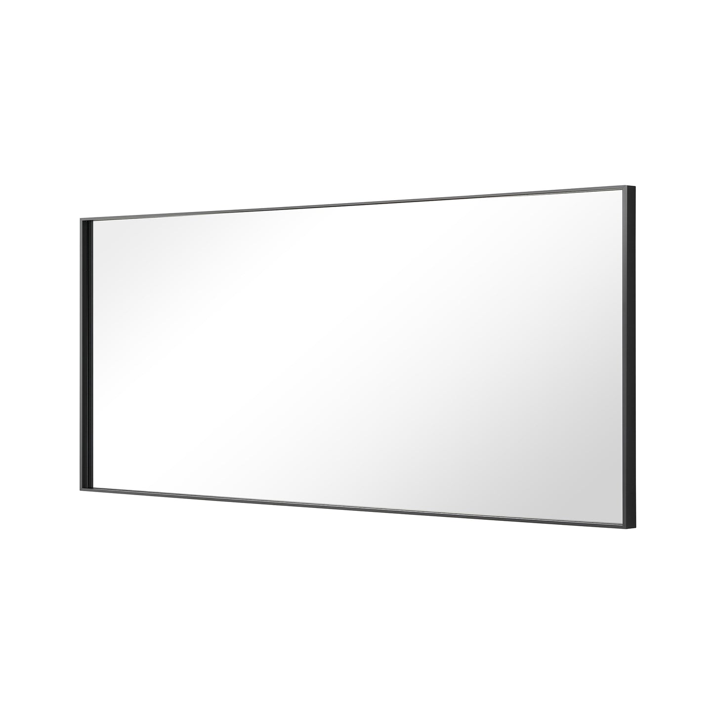 Reflections Sleek Modern 20x36" Black Aluminum Framed Wall Mirror