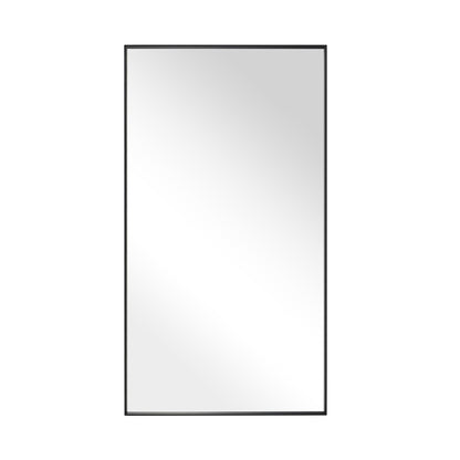 Reflections Sleek Modern 20x36" Black Aluminum Framed Wall Mirror