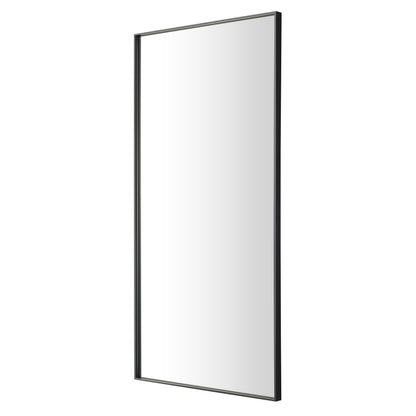 Reflections Sleek Modern 20x40" Black Aluminum Framed Wall Mirror