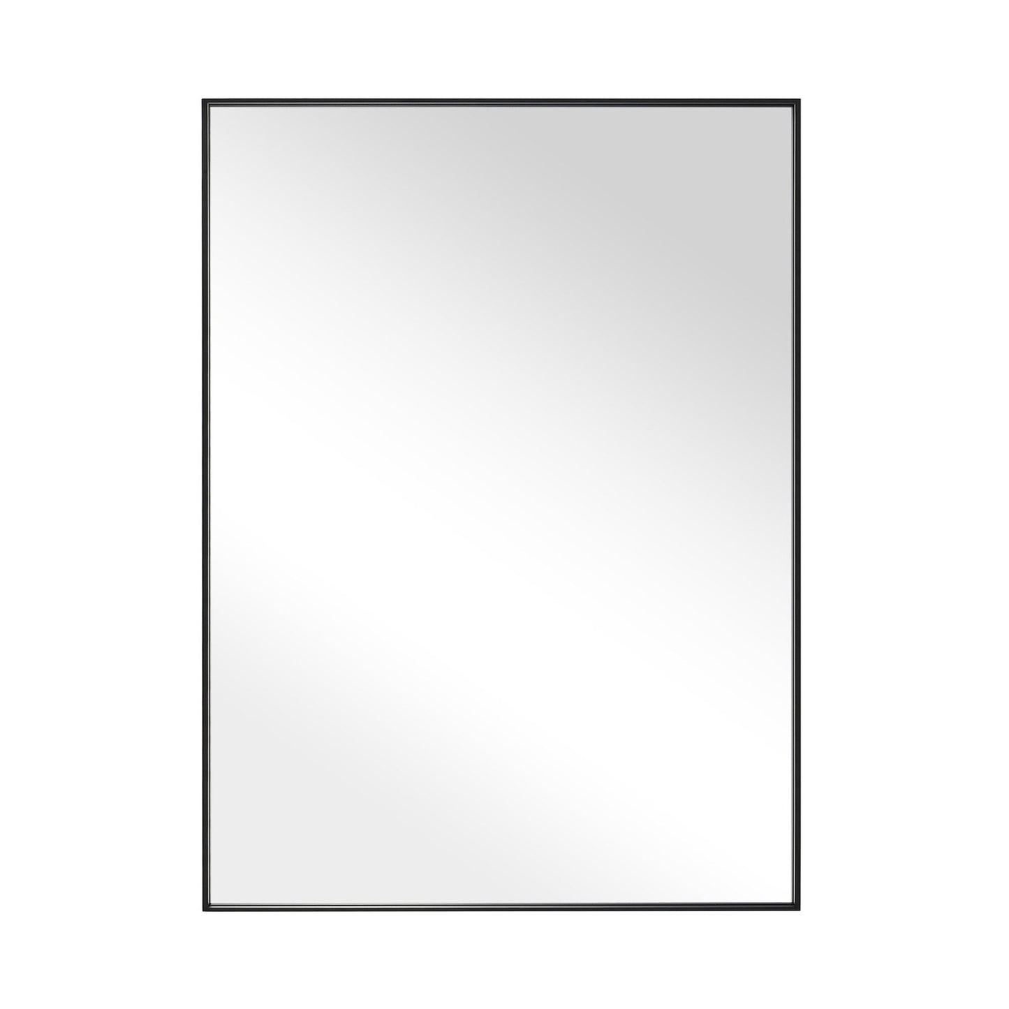 Reflections Sleek Modern 24x30" Black Aluminum Framed Wall Mirror