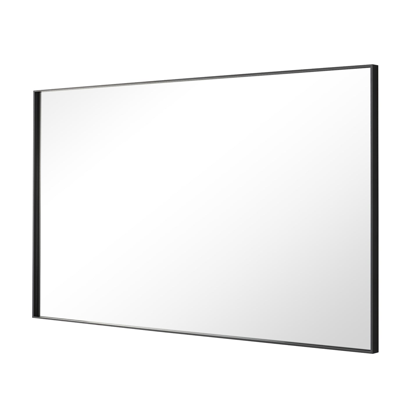 Reflections Sleek Modern 24x40" Black Aluminum Framed Wall Mirror