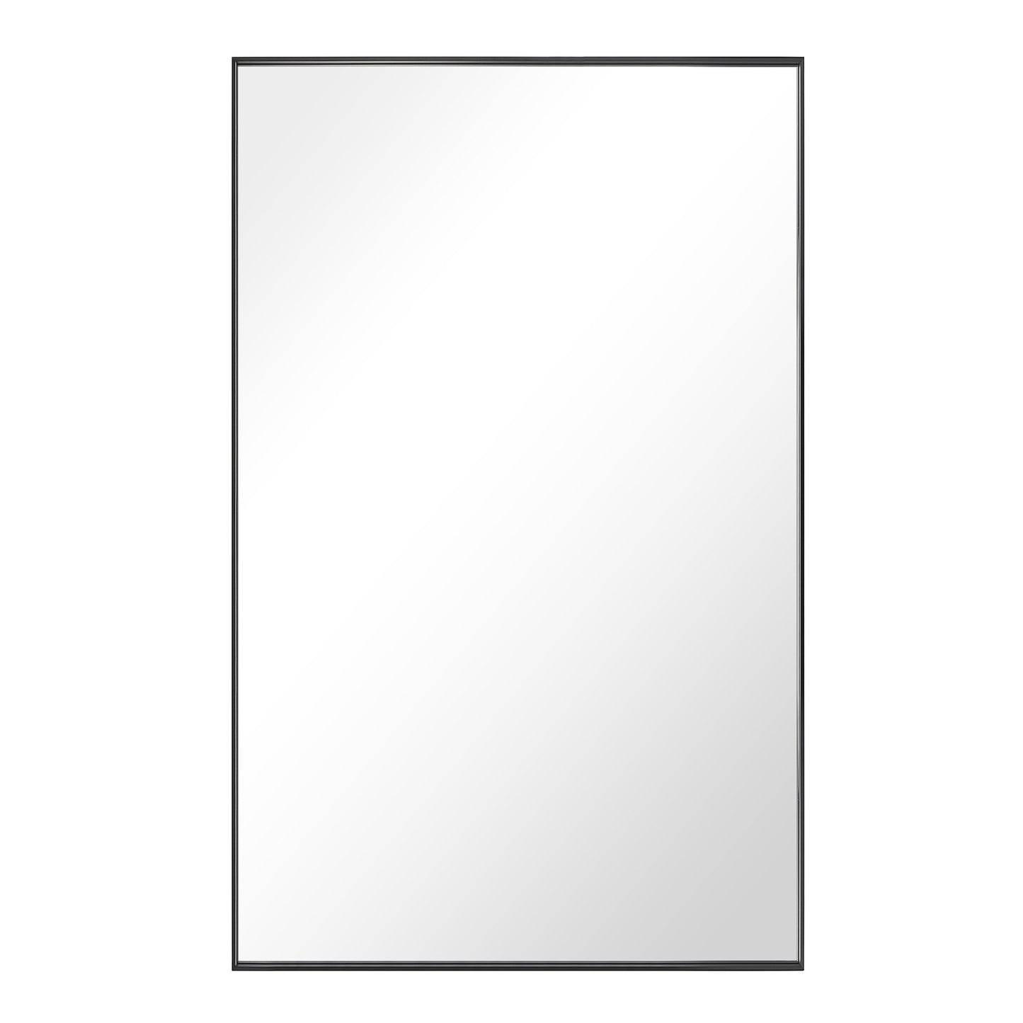 Reflections Sleek Modern 24x40" Black Aluminum Framed Wall Mirror