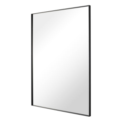 Reflections Sleek Modern 24x40" Black Aluminum Framed Wall Mirror