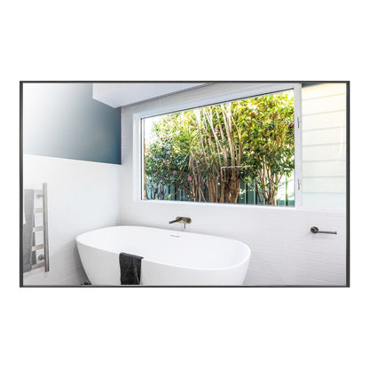 Reflections Sleek Modern 24x40" Black Aluminum Framed Wall Mirror