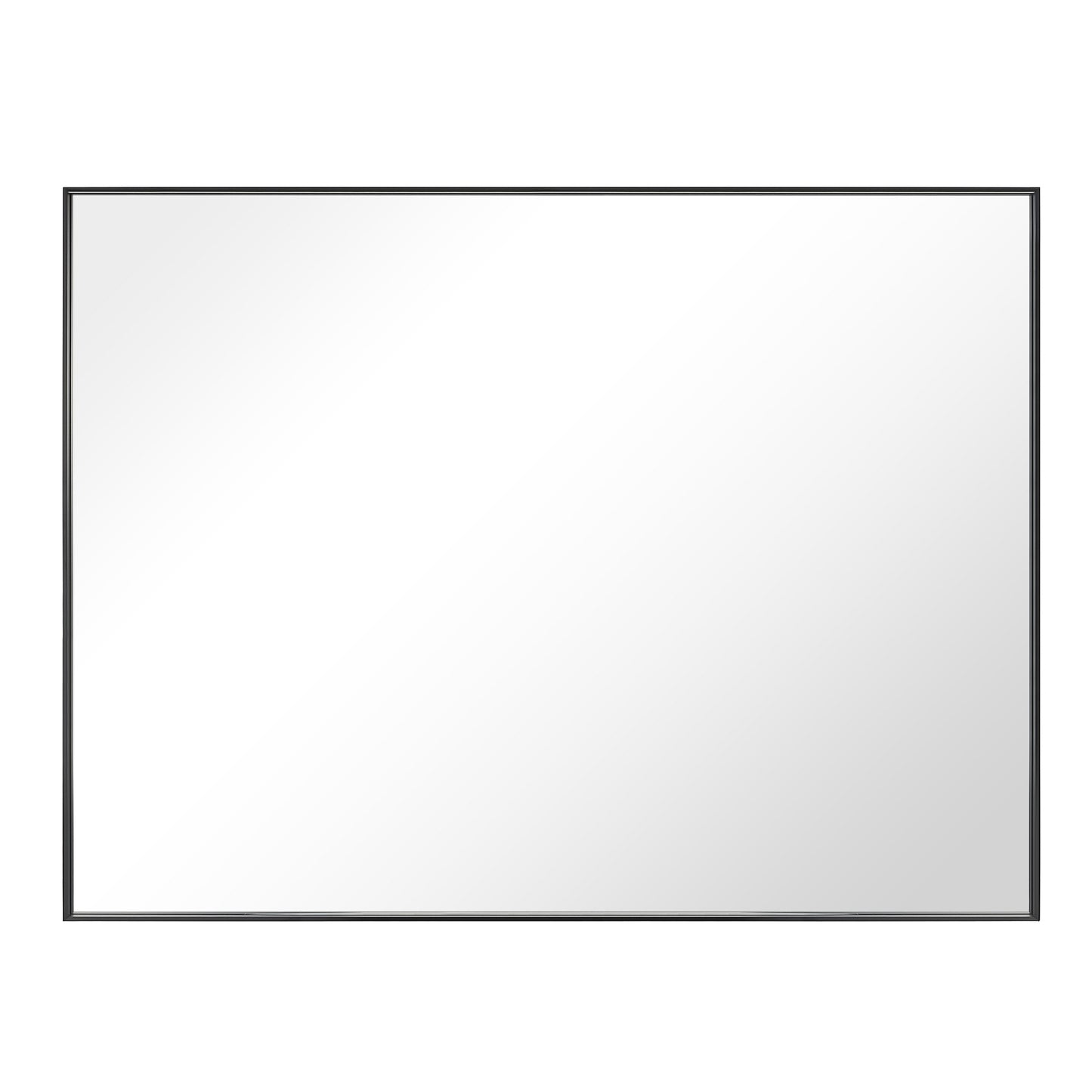 Reflections Sleek Modern 25.75x36" Black Aluminum Framed Wall Mirror