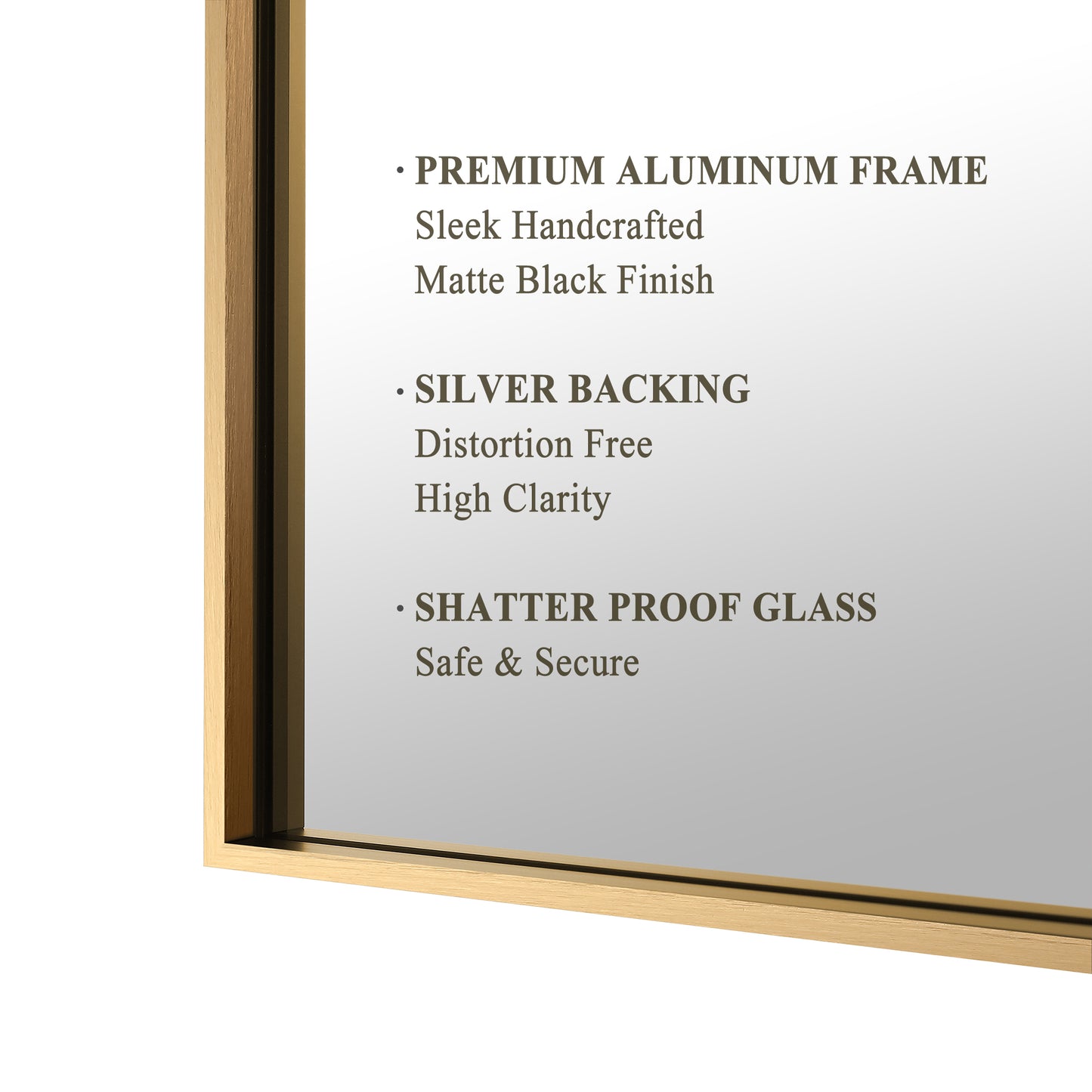 Reflections Sleek Modern 25.75x36" Gold Aluminum Framed Wall Mirror