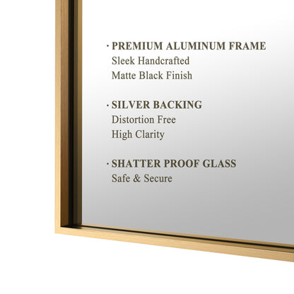 Reflections Sleek Modern 25.75x36" Gold Aluminum Framed Wall Mirror