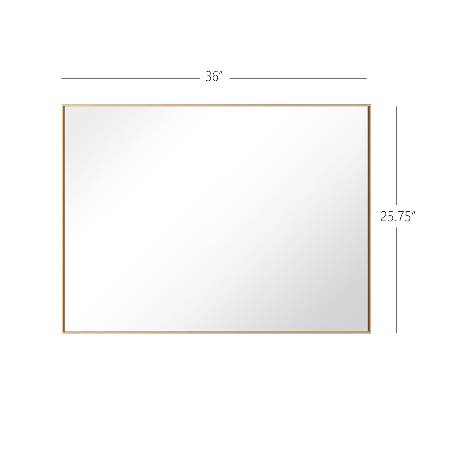 Reflections Sleek Modern 25.75x36" Gold Aluminum Framed Wall Mirror