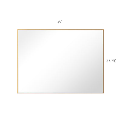 Reflections Sleek Modern 25.75x36" Gold Aluminum Framed Wall Mirror