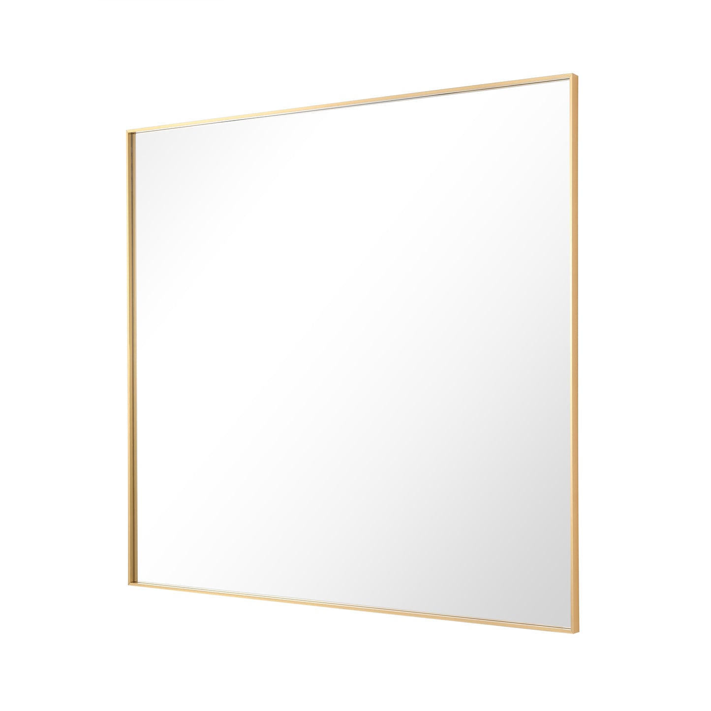 Reflections Sleek Modern 30x30" Gold Aluminum Framed Wall Mirror