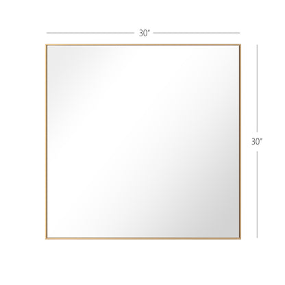 Reflections Sleek Modern 30x30" Gold Aluminum Framed Wall Mirror