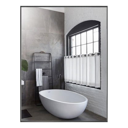 Reflections Sleek Modern 30x40" Black Aluminum Framed Wall Mirror