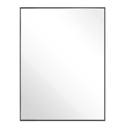 Reflections Sleek Modern 36x48" Black Aluminum Framed Wall Mirror