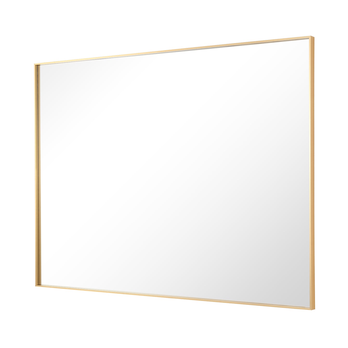 Reflections Sleek Modern 36x48" Gold Aluminum Framed Wall Mirror