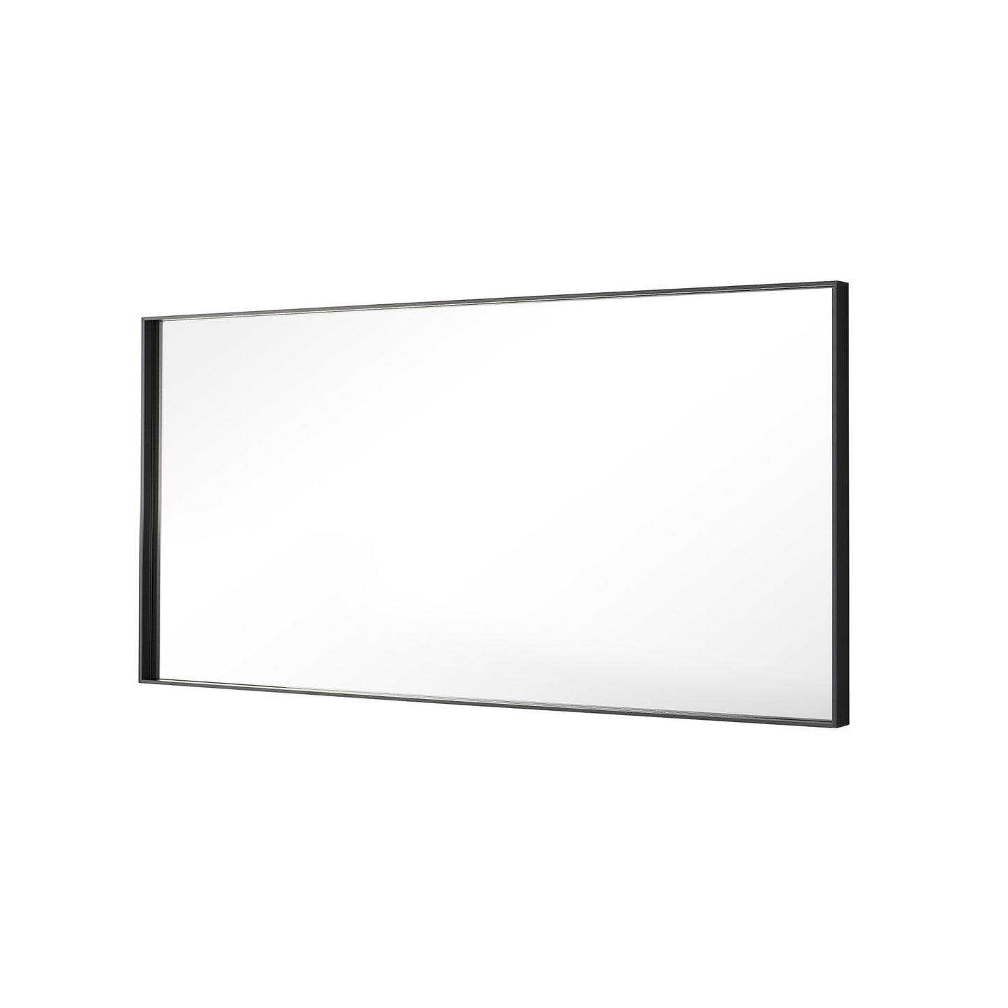 Reflections Sleek Modern 30x55" Black Aluminum Framed Wall Mirror