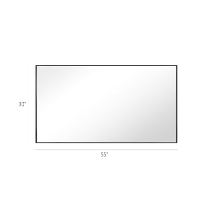 Reflections Sleek Modern 30x55" Black Aluminum Framed Wall Mirror