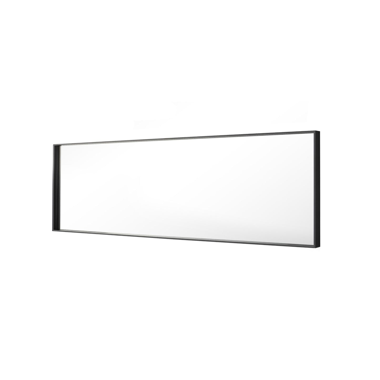 Reflections Sleek Modern 22x55" Black Aluminum Framed Wall Mirror