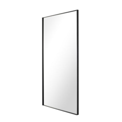 Reflections Sleek Modern 22x55" Black Aluminum Framed Wall Mirror