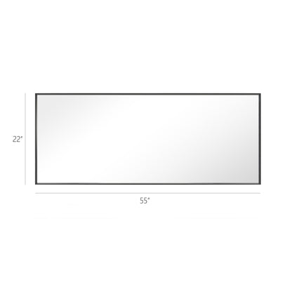 Reflections Sleek Modern 22x55" Black Aluminum Framed Wall Mirror