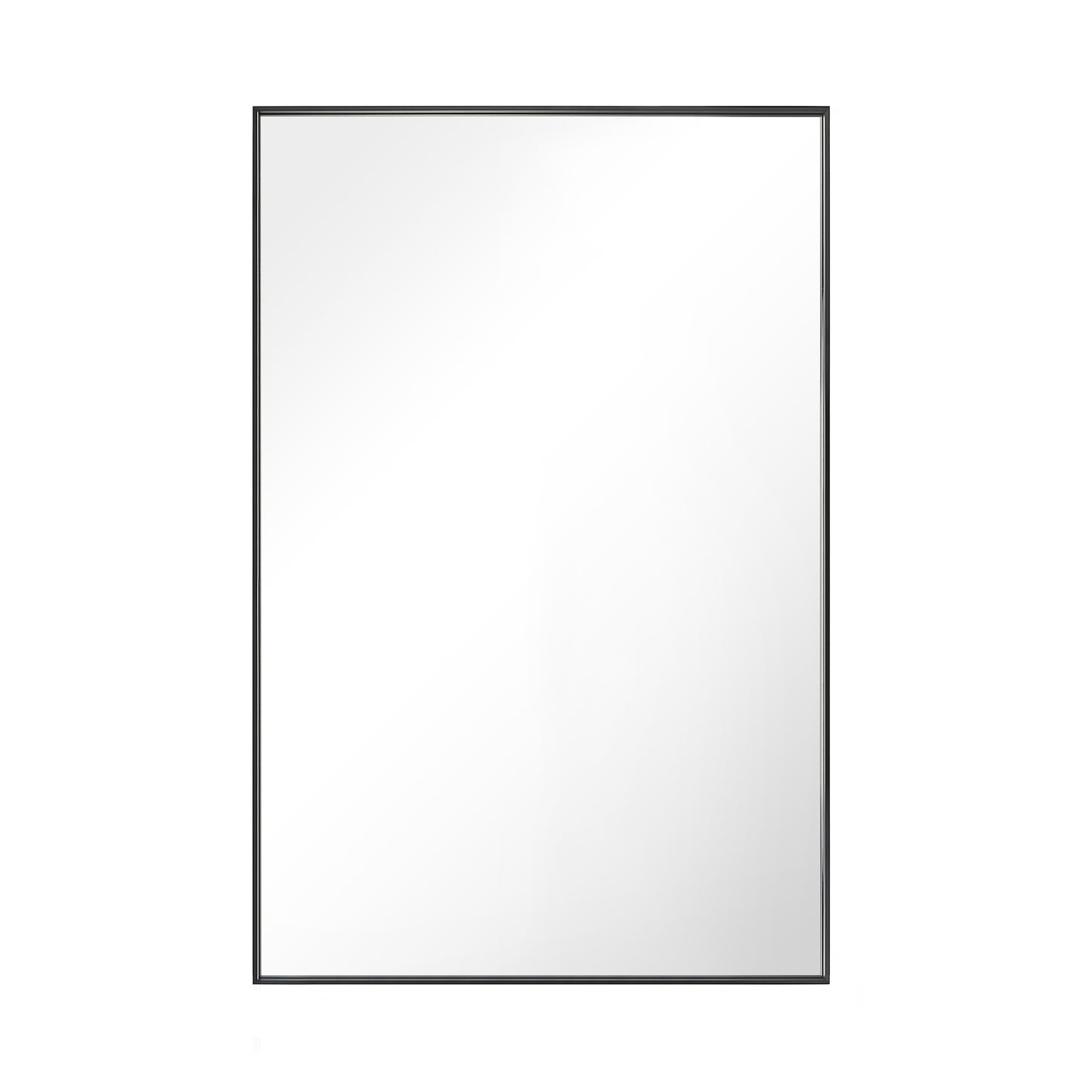 Reflections Sleek Modern 36x55" Black Aluminum Framed Wall Mirror