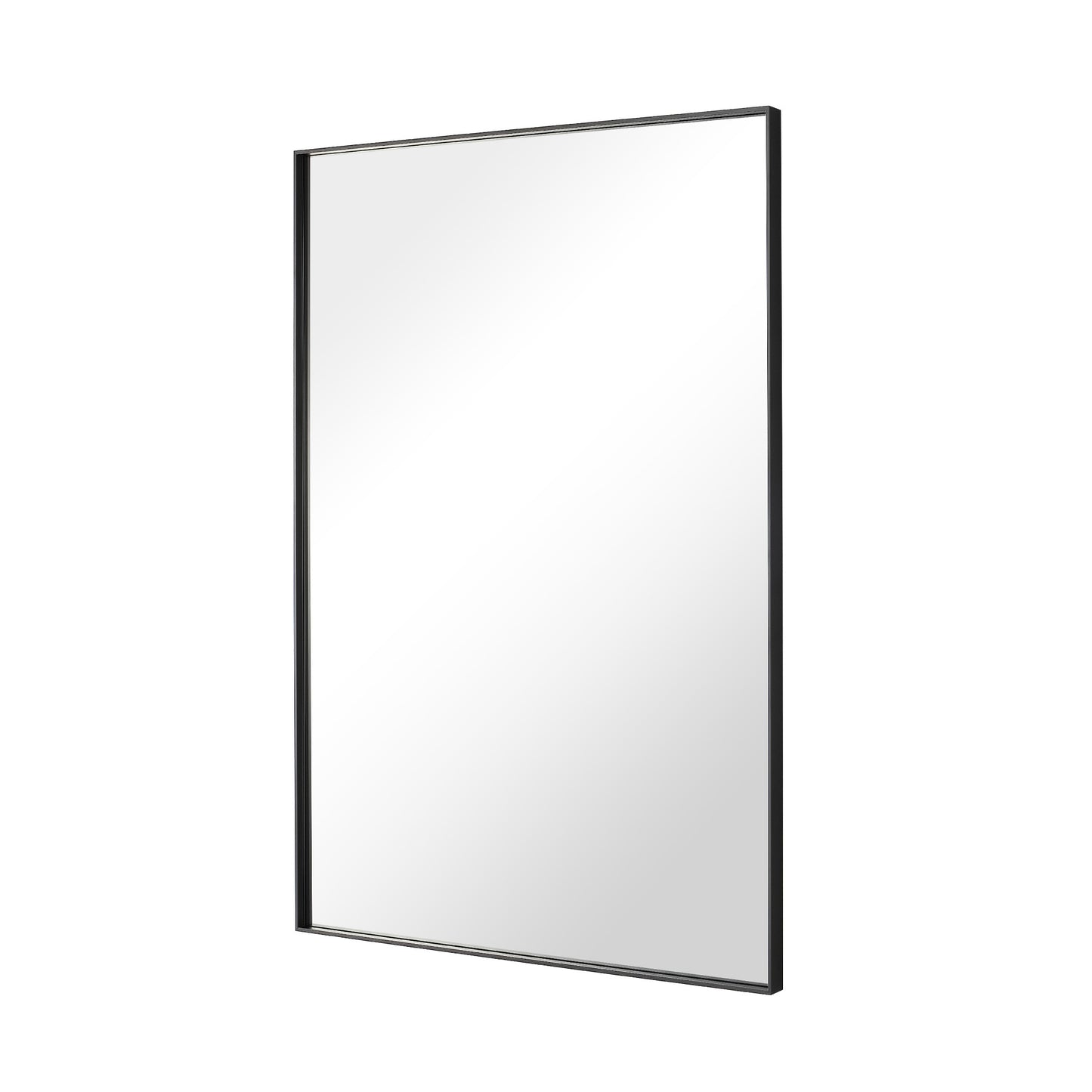 Reflections Sleek Modern 36x55" Black Aluminum Framed Wall Mirror