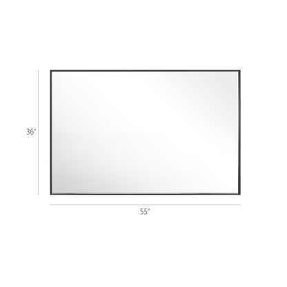 Reflections Sleek Modern 36x55" Black Aluminum Framed Wall Mirror