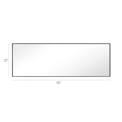 Reflections Sleek Modern 22x65" Black Aluminum Framed Wall Mirror