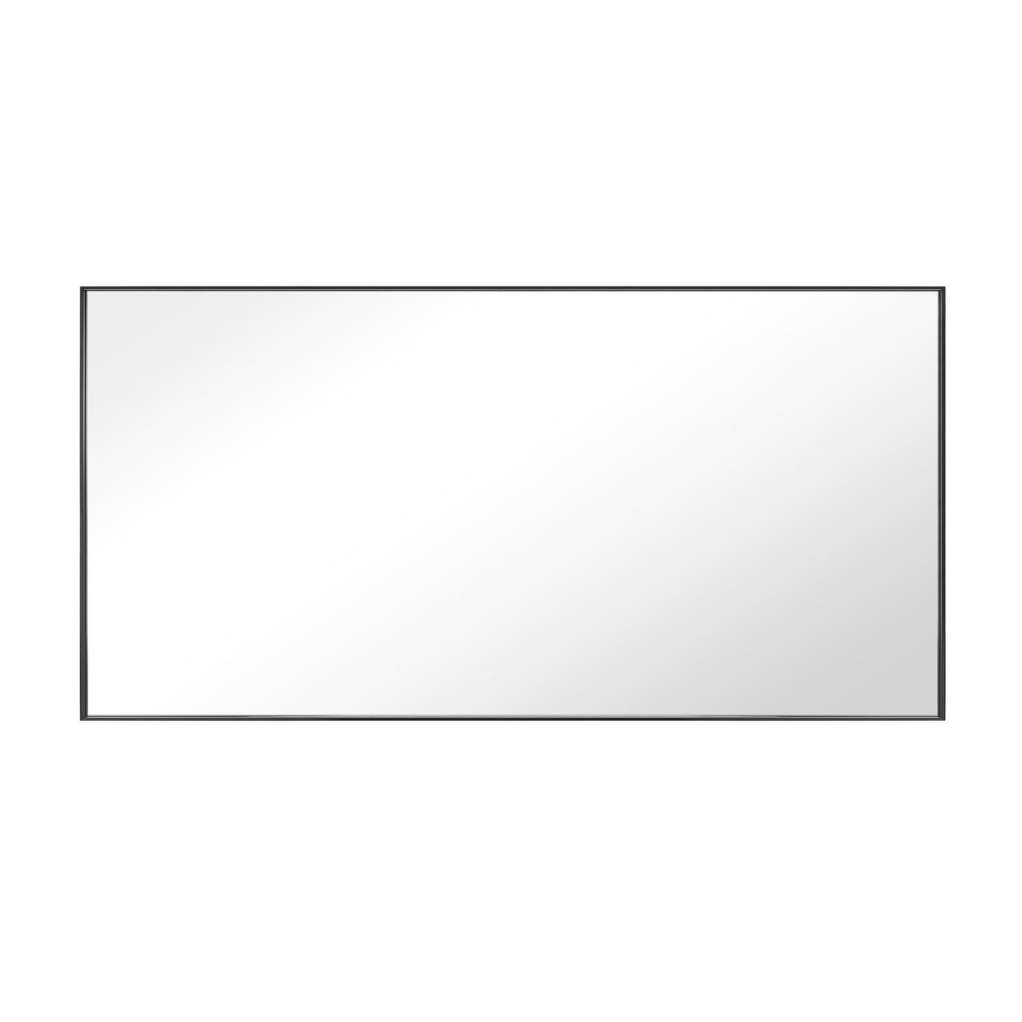 Reflections Sleek Modern 30x60" Black Aluminum Framed Wall Mirror