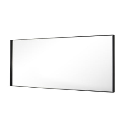 Reflections Sleek Modern 30x60" Black Aluminum Framed Wall Mirror