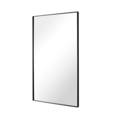 Reflections Sleek Modern 36x60" Black Aluminum Framed Wall Mirror