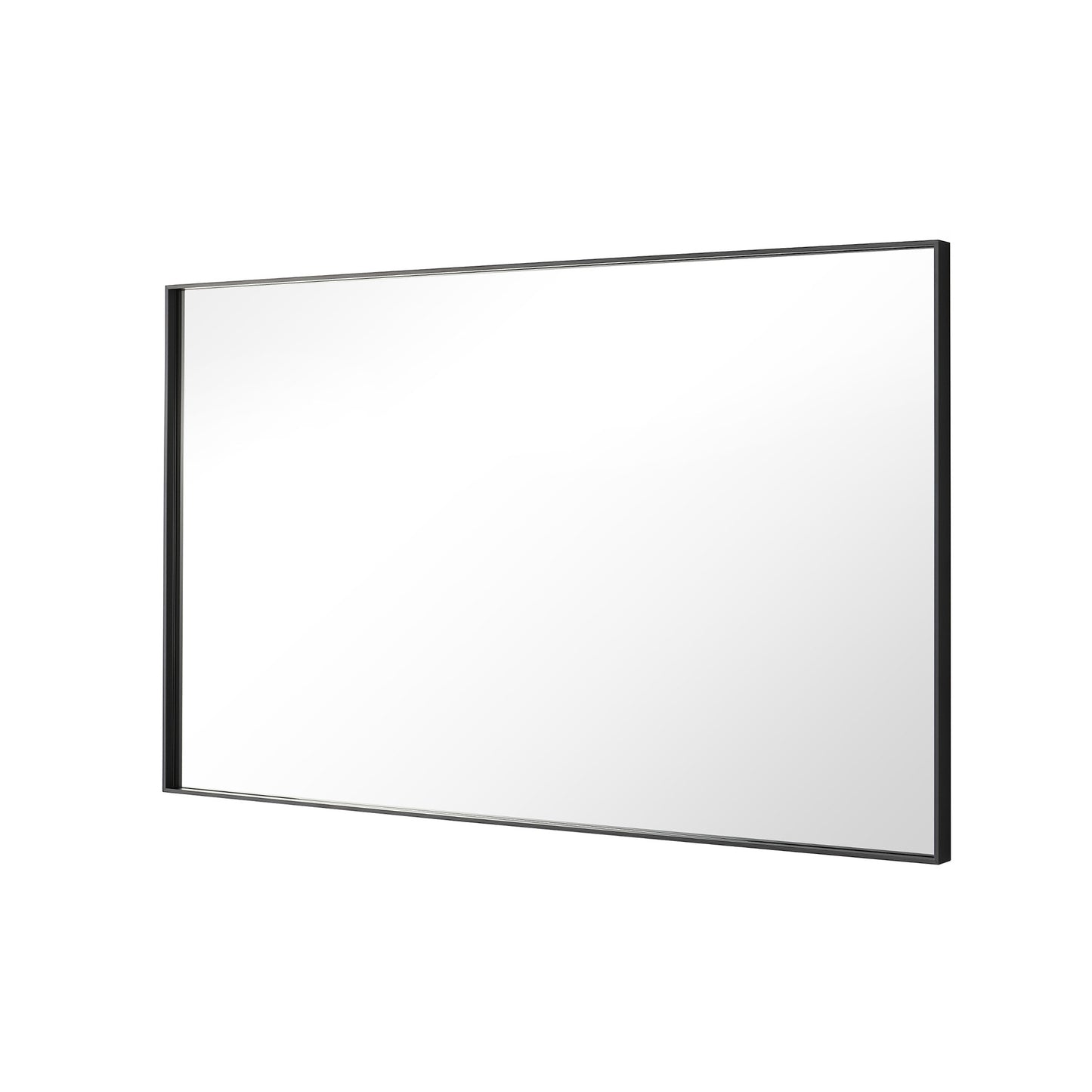 Reflections Sleek Modern 36x60" Black Aluminum Framed Wall Mirror