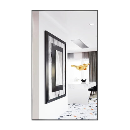 Reflections Sleek Modern 36x60" Black Aluminum Framed Wall Mirror