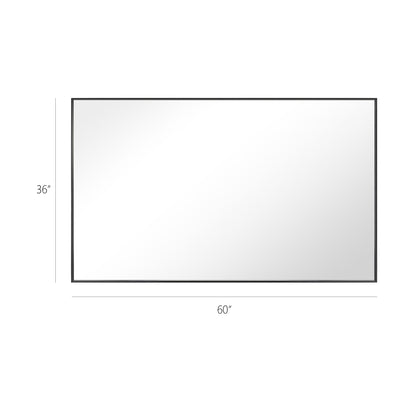 Reflections Sleek Modern 36x60" Black Aluminum Framed Wall Mirror