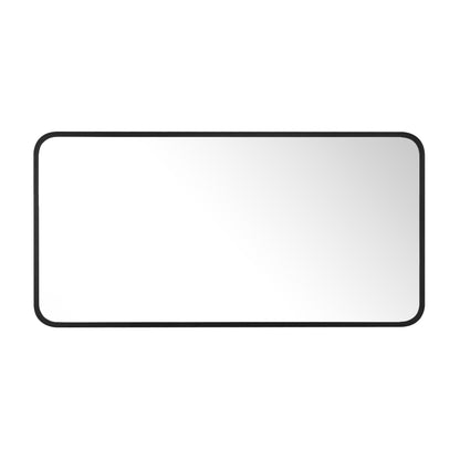 Reflections Sleek Modern 20x40" Black Aluminum Framed Wall Mirror with Soft Corners