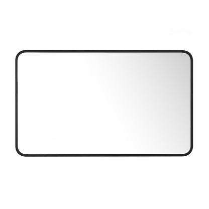 Reflections Sleek Modern 24x40" Black Aluminum Framed Wall Mirror with Soft Corners