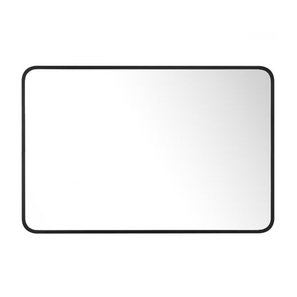 Reflections Sleek Modern 25.75x40" Black Aluminum Framed Wall Mirror with Soft Corners