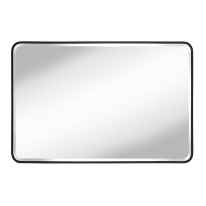 Reflections Sleek Modern 27x40" Black Aluminum Framed Beveled Wall Mirror