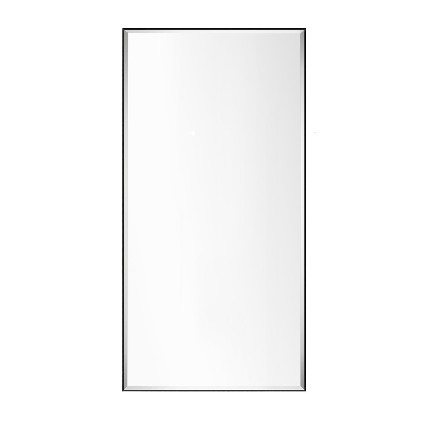 Reflections Sleek Modern Black Aluminum Framed Beveled Wall Mirror