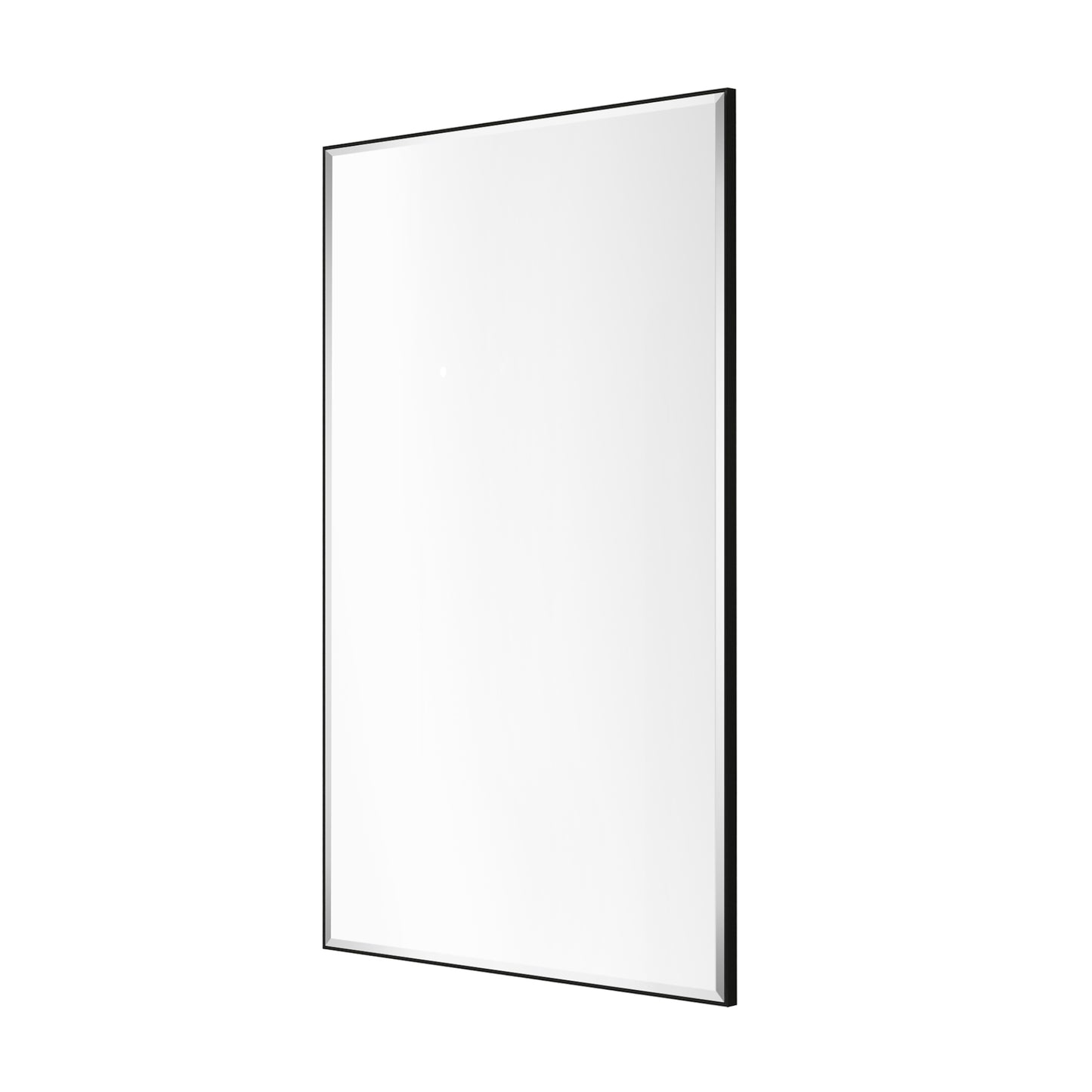 Reflections Sleek Modern Black Aluminum Framed Beveled Wall Mirror