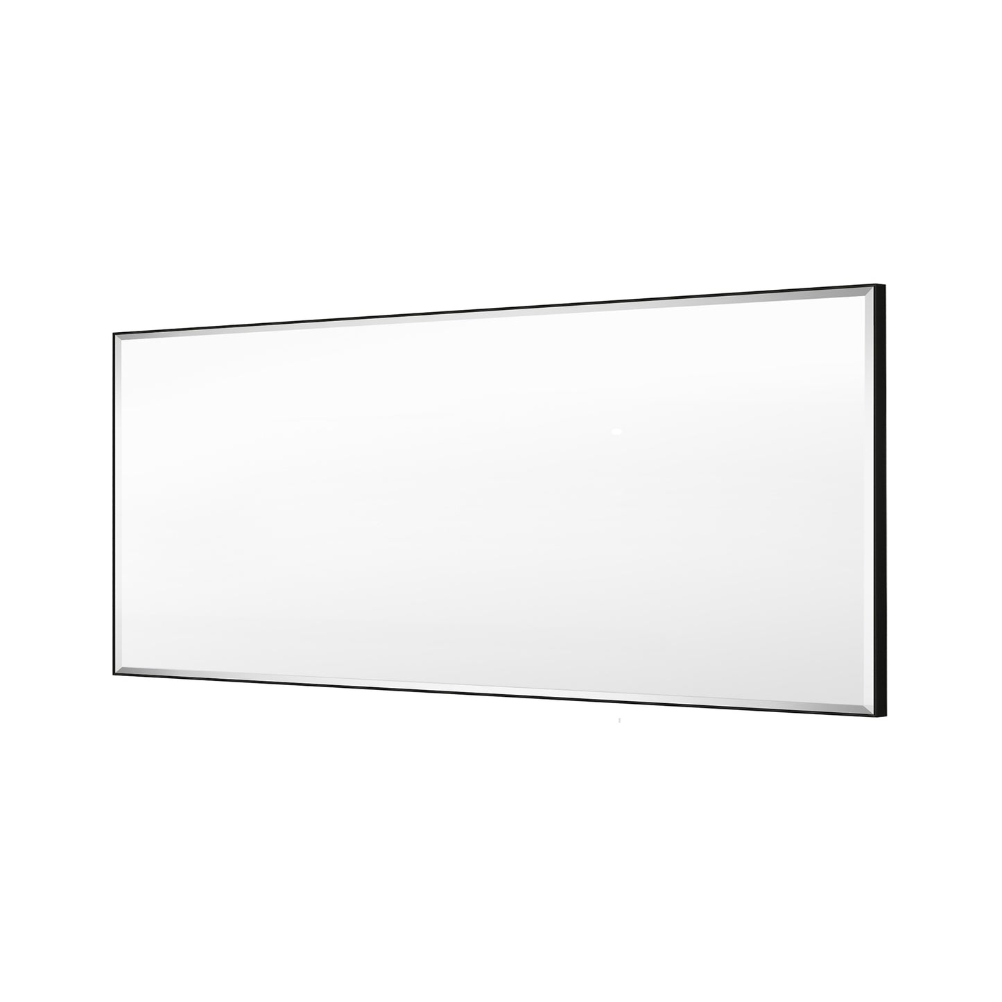 Reflections Sleek Modern 20x40" Black Aluminum Framed Beveled Wall Mirror