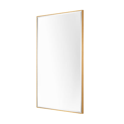 Reflections Sleek Modern 20x40" Gold Aluminum Framed Beveled Wall Mirror