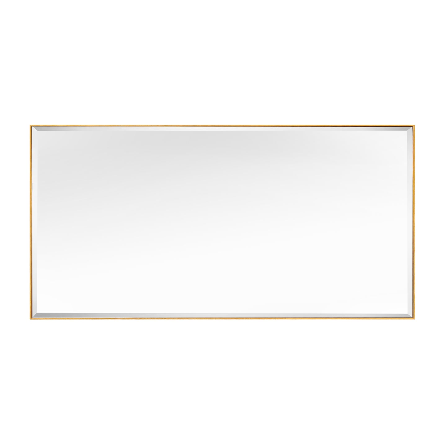 Reflections Sleek Modern 20x40" Gold Aluminum Framed Beveled Wall Mirror