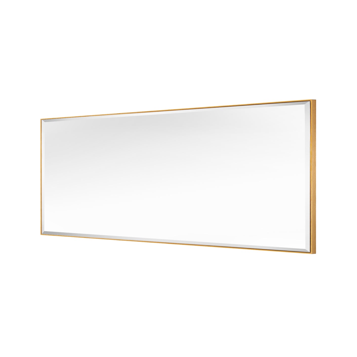 Reflections Sleek Modern 20x40" Gold Aluminum Framed Beveled Wall Mirror