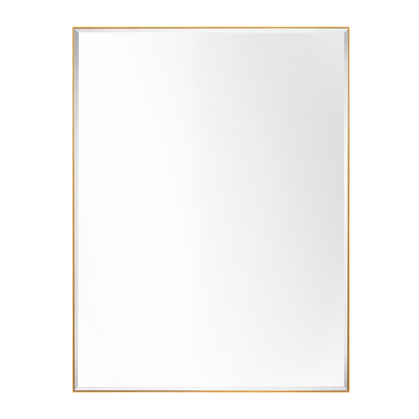 Reflections Sleek Modern 24x32" Gold Aluminum Framed Beveled Wall Mirror