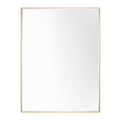 Reflections Sleek Modern 24x32" Gold Aluminum Framed Beveled Wall Mirror