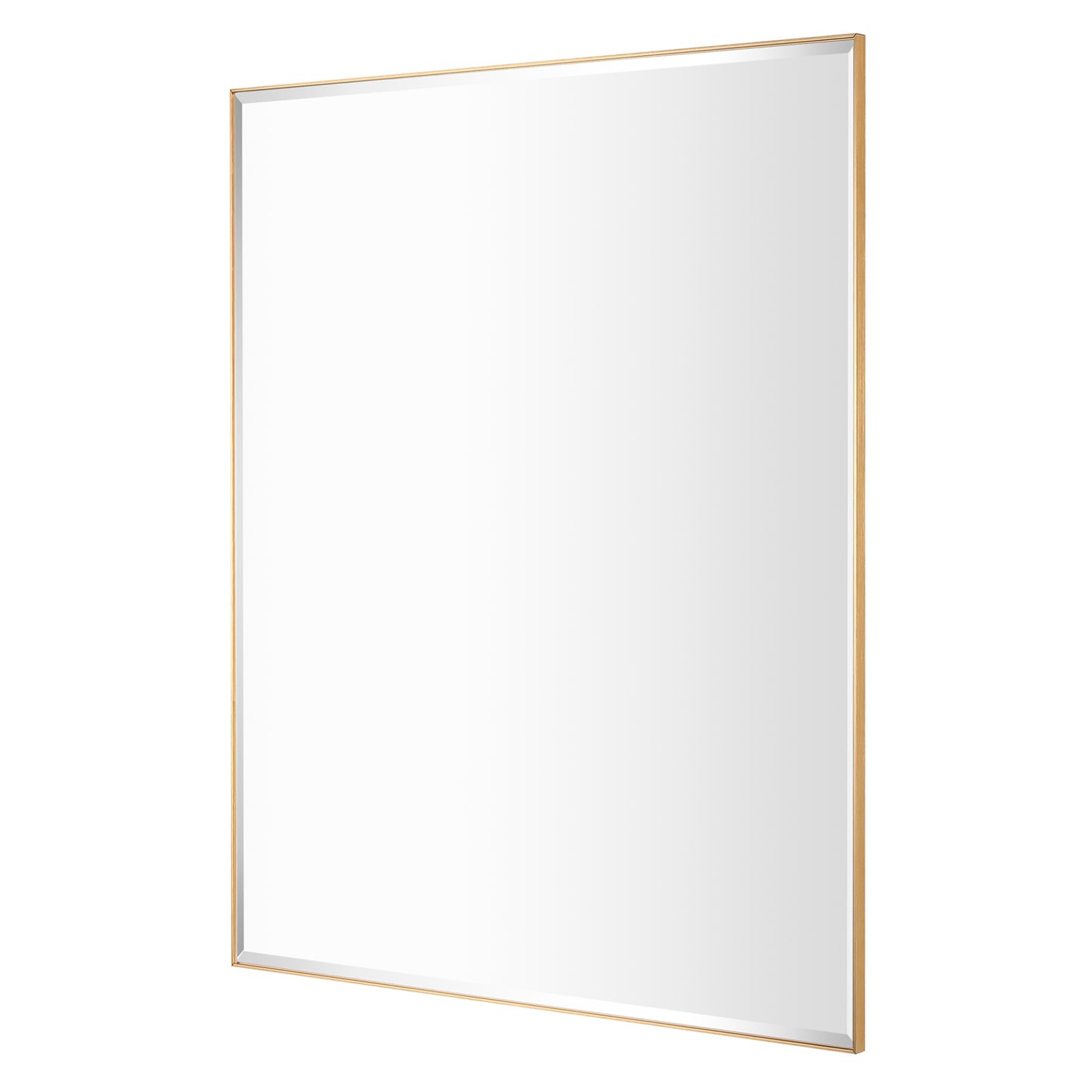 Reflections Sleek Modern 24x32" Gold Aluminum Framed Beveled Wall Mirror