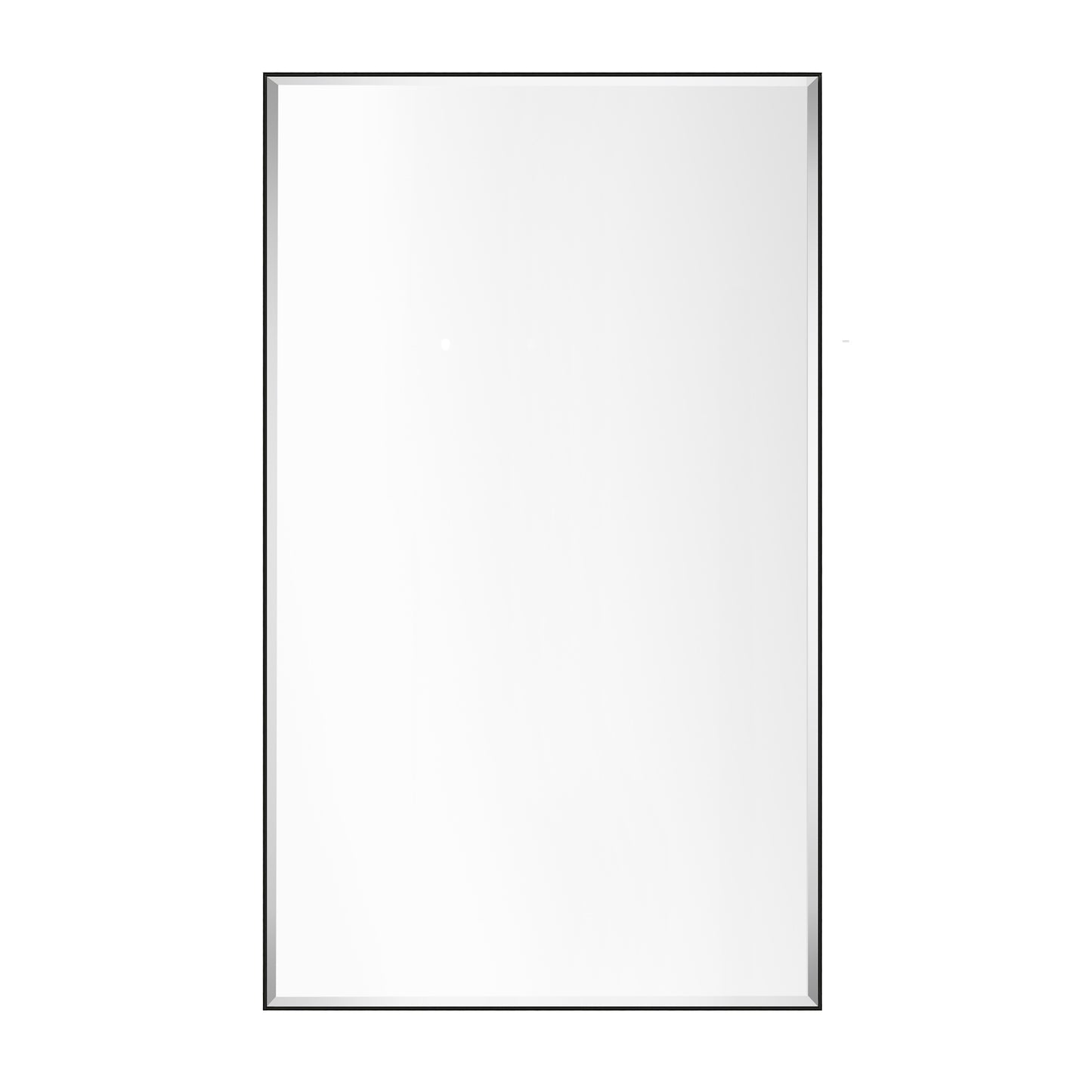 Reflections Sleek Modern 24x40" Black Aluminum Framed Beveled Wall Mirror