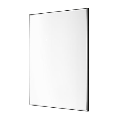 Reflections Sleek Modern 24x40" Black Aluminum Framed Beveled Wall Mirror