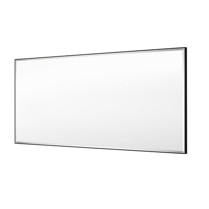 Reflections Sleek Modern 24x40" Black Aluminum Framed Beveled Wall Mirror